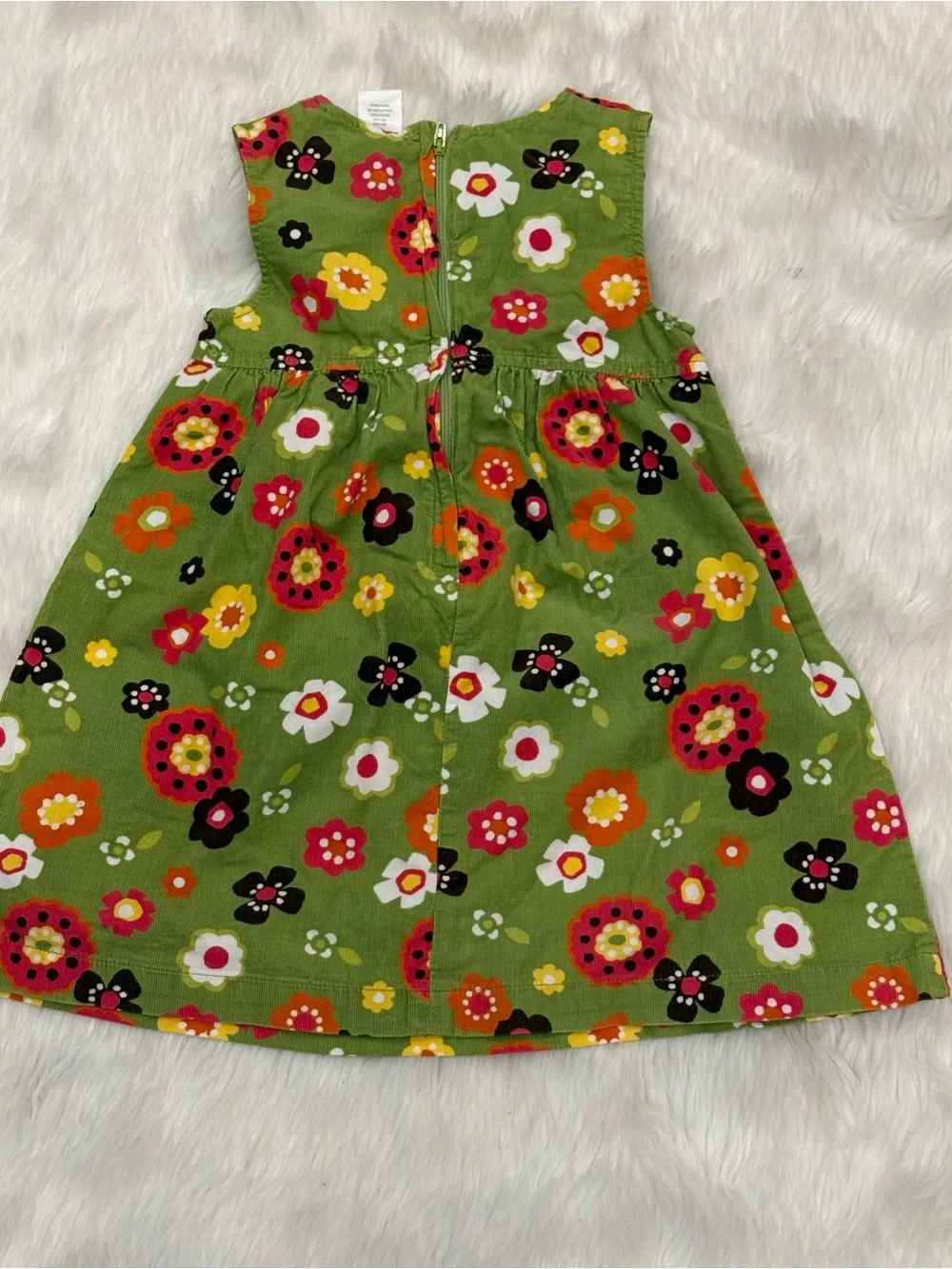 Gymboree Green Floral Sundress Bright Blooms Corduroy Dress Cotton Girls Size 5T